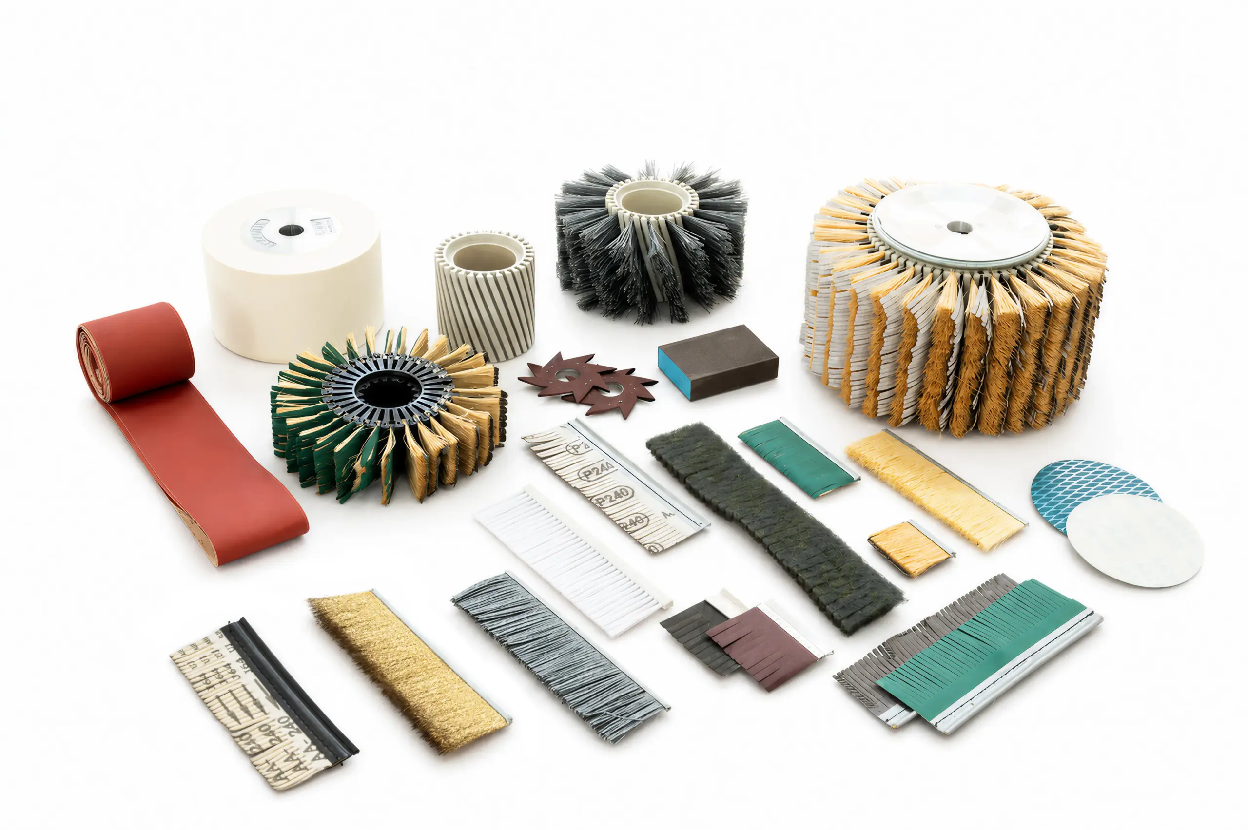 Abrasive belts, sanding rollers, and brush consumables from MASA's own plant